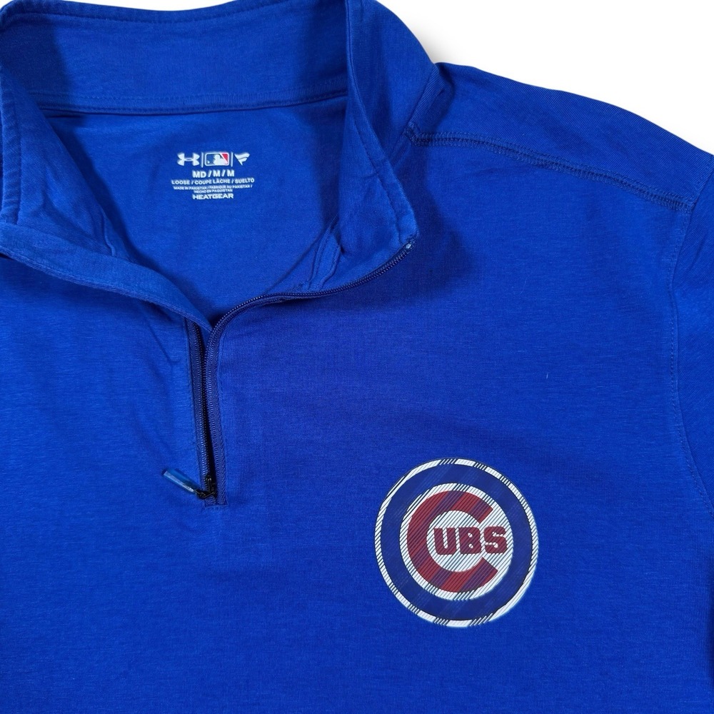 Chicago Cubs Under Armour Men's‎ 1/4 Zip Pullover Jacket Large Heat Gear Loose